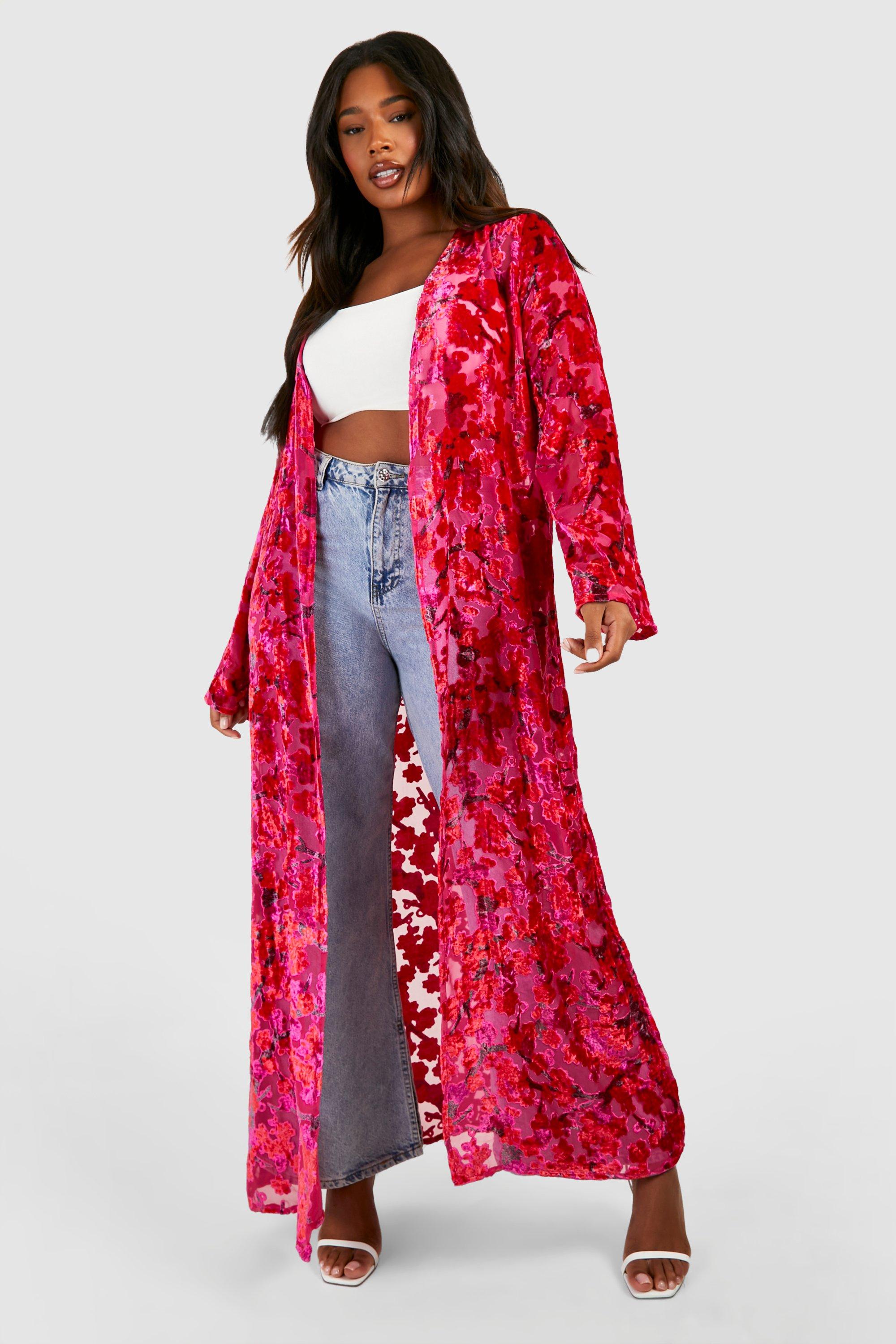 Red store maxi kimono